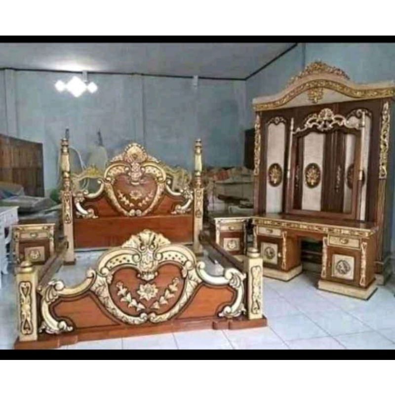 kamar set ukir jati jepara/kamar set jati cinta