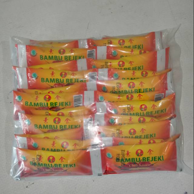 

KLF - [HARGA 1 PACK ISI 24 PCS] Saos Sambal Bambu Rejeki Vegan Vegetarian kemasan sachet