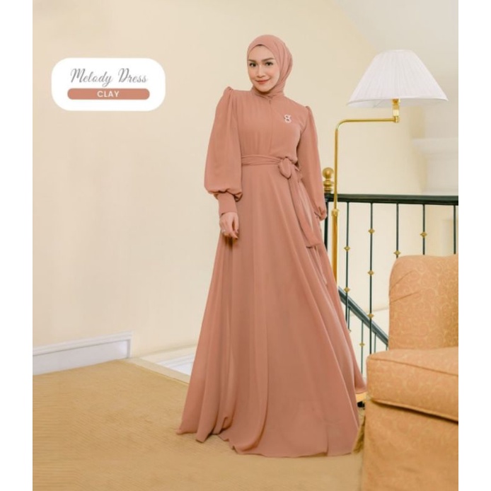 Preloved Melody dress clay size L by gamalea.id