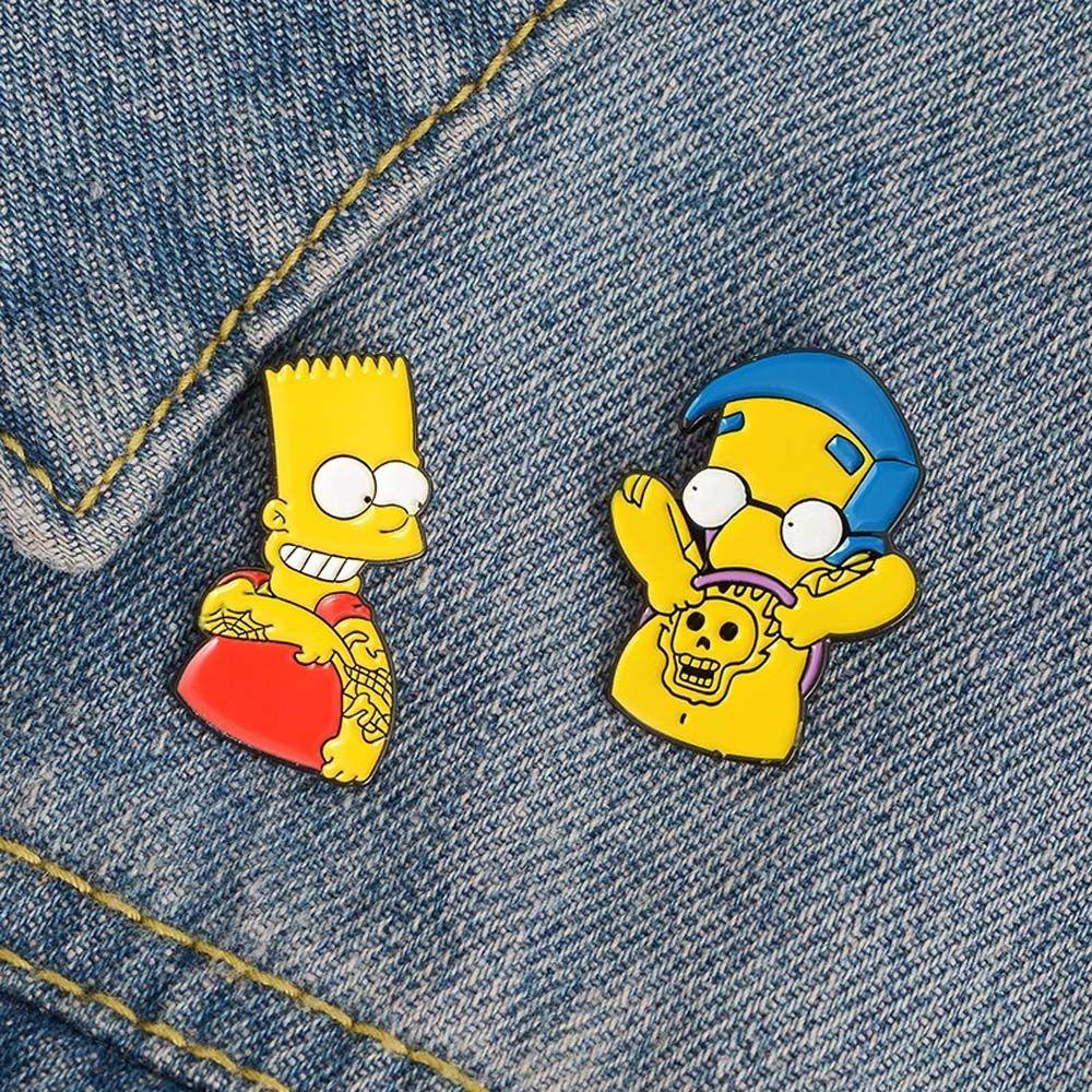 Bros Simpson Agustina Lucu Animasi Sitcom Baju Pin Perhiasan Logam Pria Pin Enamel Pin