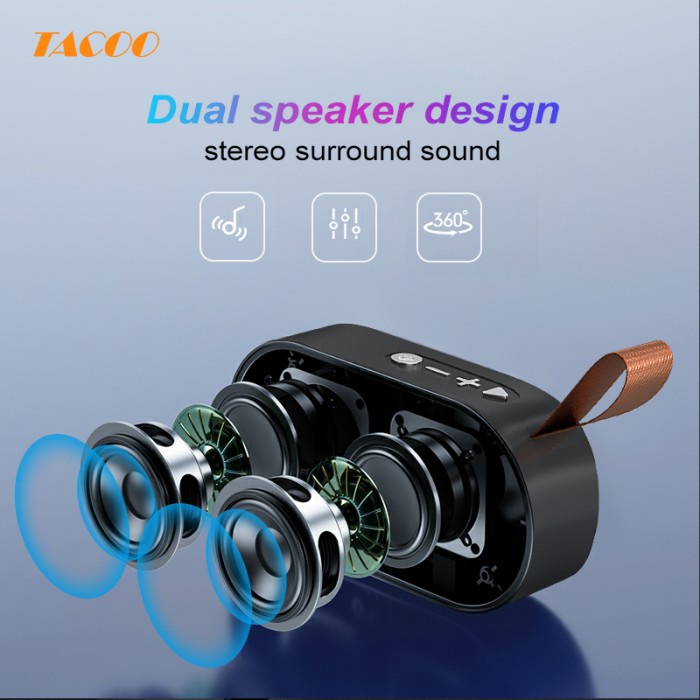 Tacoo Speaker Bluetooth T7 Mini Protable Speaker Super Stereo Bass Murah Promo