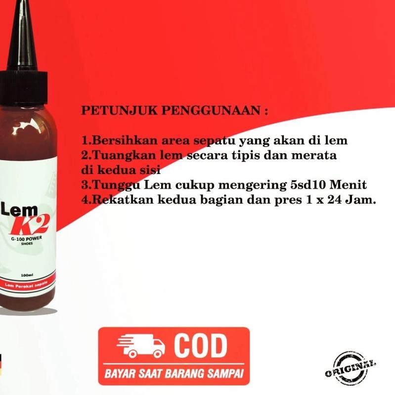 

LEM SEPATU SUPER KUAT 100ml LEM K2 MIDSOLE-OUTSOLE-UPPERSOLE-SUEDE-Etc ..