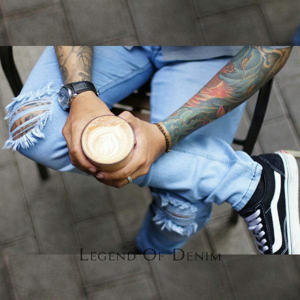 celana jeans panjang sobek lutut jeans repped prua celana levis robek pria