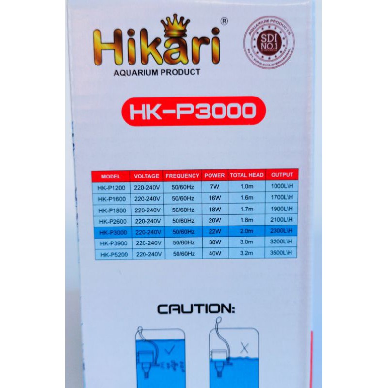 HIKARI 3000 HK-P3000 Pompa Air Celup Filter Aquarium Aquascape Hidroponik Submersible Pump Power Head