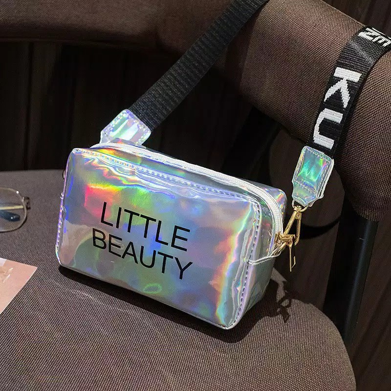 Tas Bahu / Selempang Ukuran Kecil Wanita Strap Lebar dengan Resleting little beauty