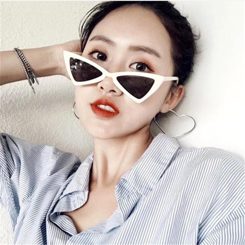 Sunglasses/Kacamata Model Korea Retro Cat-eye Segitiga Kucing Kacamata Vintage Gay Wanita/Pria