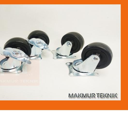 ➧ Roda Caster Roda Troli 2 inch Karet ▼