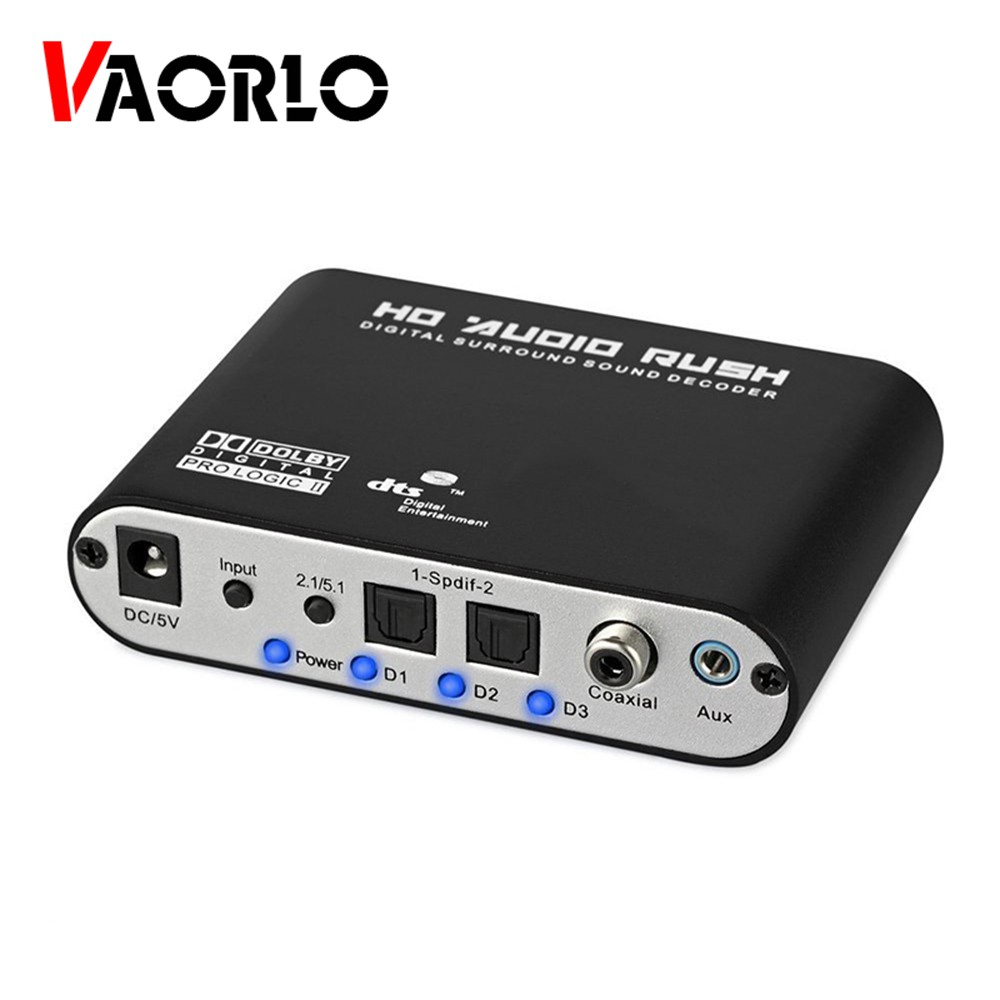 5.1CH audio decoder HD Audio Rush SPDIF Coaxial to RCA DTS AC3 Optical digital Amplifier Analog Converte amplifier