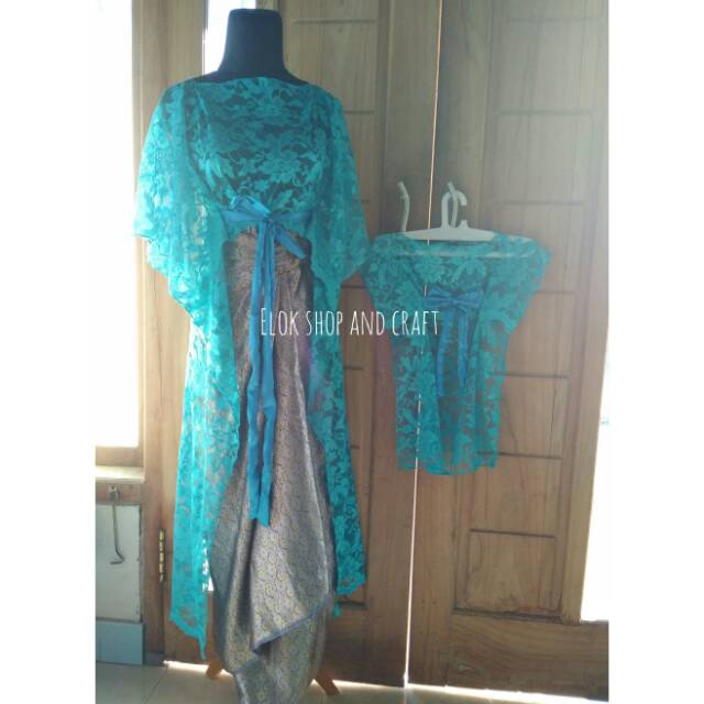 Couple mom and kids brokat long couple ibu dan anak brokat panjang