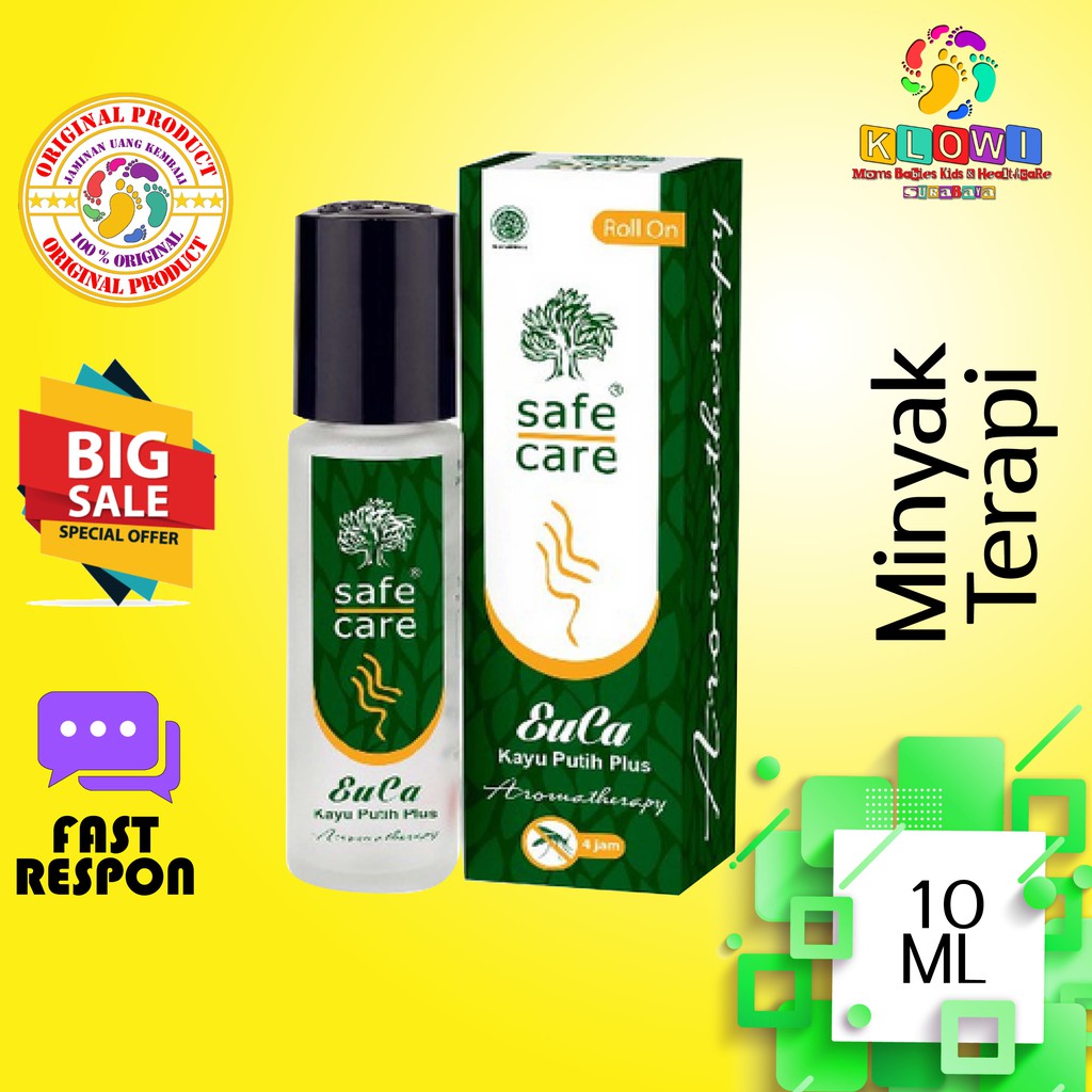 Safe Care Minyak Kayu Putih /  eucalyptus oil / Plus - Roll On isi 10 mL