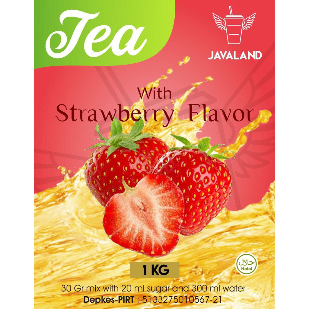 

Javaland Bubuk Minuman Rasa Strawberry Tea / Teh 1Kg - Regular Plain | Es Teh | Bubble Powder Drink Boba