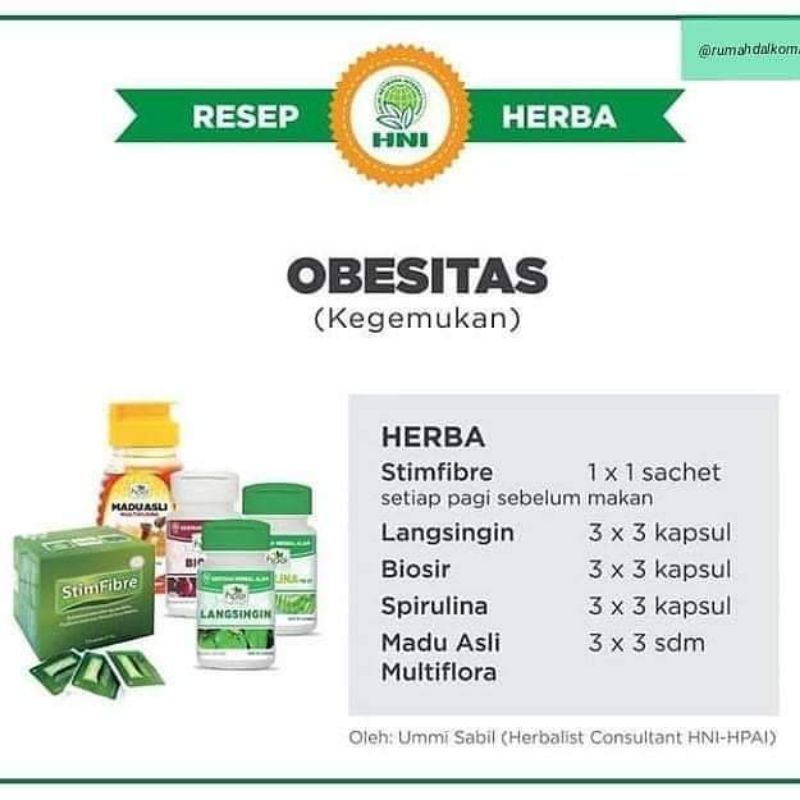 herbal obesitas hpai hni kegemukan buang lemak berat badan langsing peluntur perut paha diet kurus
