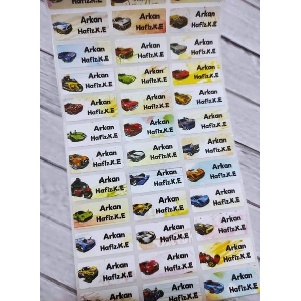 

Hotwheels Sticker Label Nama Stiker Tempelan Nama Waterproof anti air motif anak cowok boy