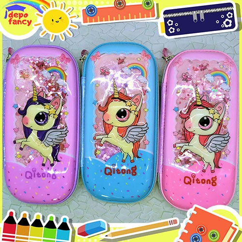 

Kotak Pensil 1 Resleting TIMBUL 3D HARD CASE + GLITTER & AIR / Tempat Pensil / Tepak Pensil / Box Pencil / Boks Pensil QT-5767