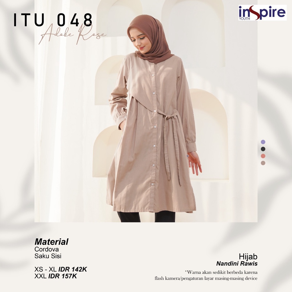 Inspire ITU 48 Atasan Tunik Muslimah Bahan Cordova Baju Wanita Polos Casual Outfit Daily OOTD