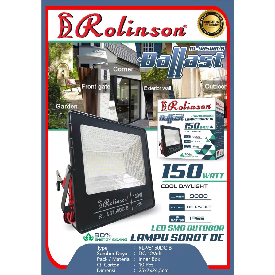 Barangunik2021-Lampu Sorot DC 150 Watt Aki Tembak 12V Rolinson RL-96150DC Ballast