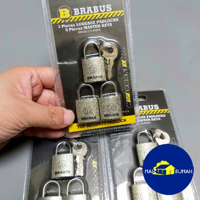 Gembok Brabus MasterKey Master Key 3pcs 3 pcs 20mm 20 mm