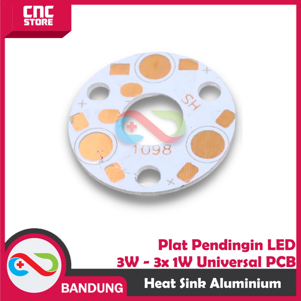 HEAT SINK ALUMINIUM PLAT PENDINGIN LED 3W - 3X 1W UNIVERSAL PCB HEATSINK DIAMETER 32MM ALUM