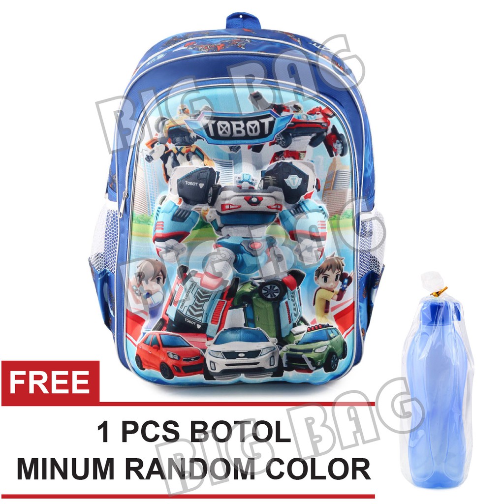 Tas Ransel Anak Laki Laki Karakter - Big Emboss.RTM - BLUE + FREE Botol Minum