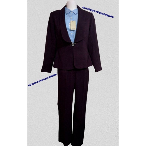Setelan Blazer Formal Wanita Warna Ungu/Set Jas Wanita/Jas Kantor Wanita