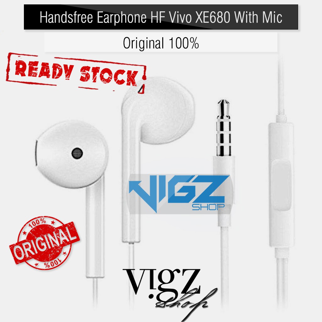 Handsfree HF Earphone Vivo XE680 For Vivo V3 V5 V7 V9 V11 Pro Y91 Y93 Y95 Original