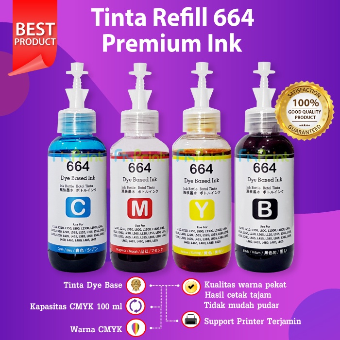 Tinta Epson T6641 - T6644 Diamond Ink 100ml L120 L310 L300 L210 L350 L220 L360 L365 L1300