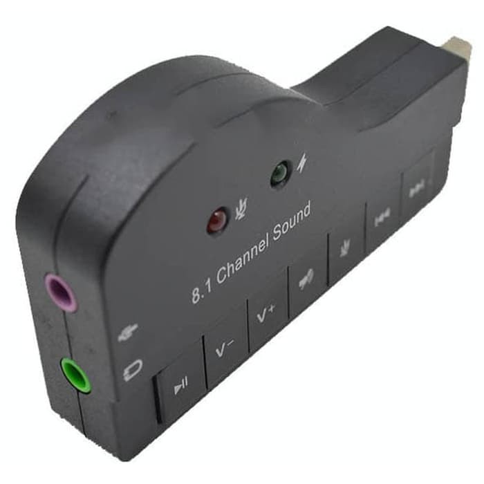 Sound Card USB Model Piano 8.1 Channel 3D Audio - F23839 - Black--GOOJODOQ