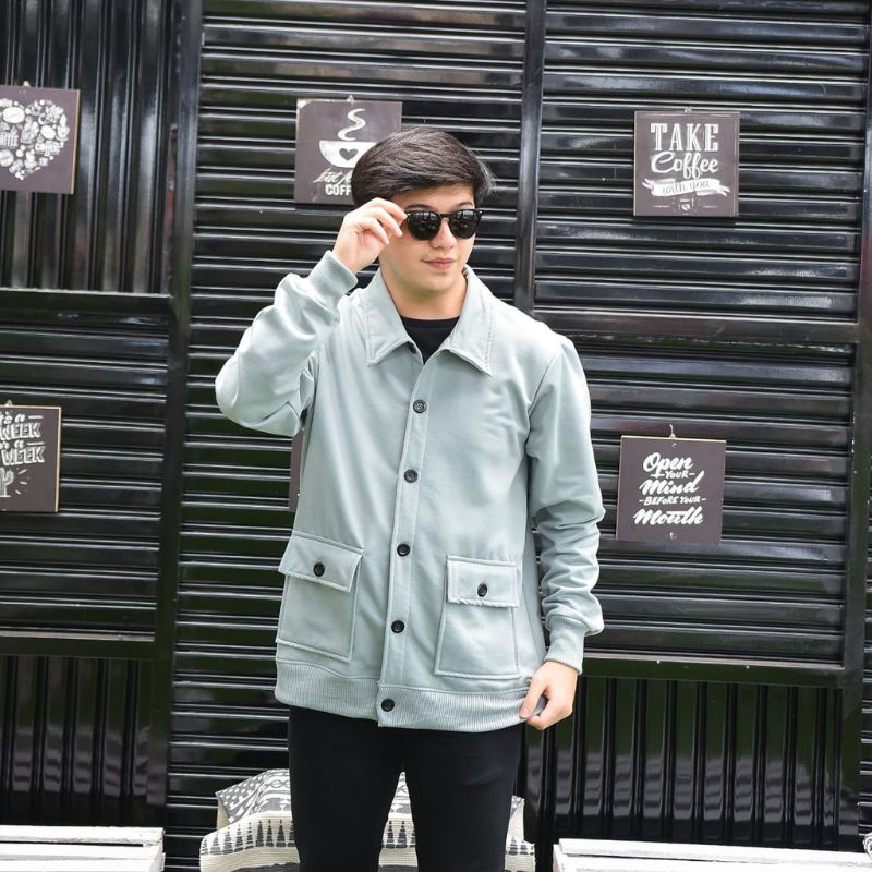 JAKET PRIA RAIHAN OUTER BAHAN FLEECE FASHION GAYA KOREAN STYLE