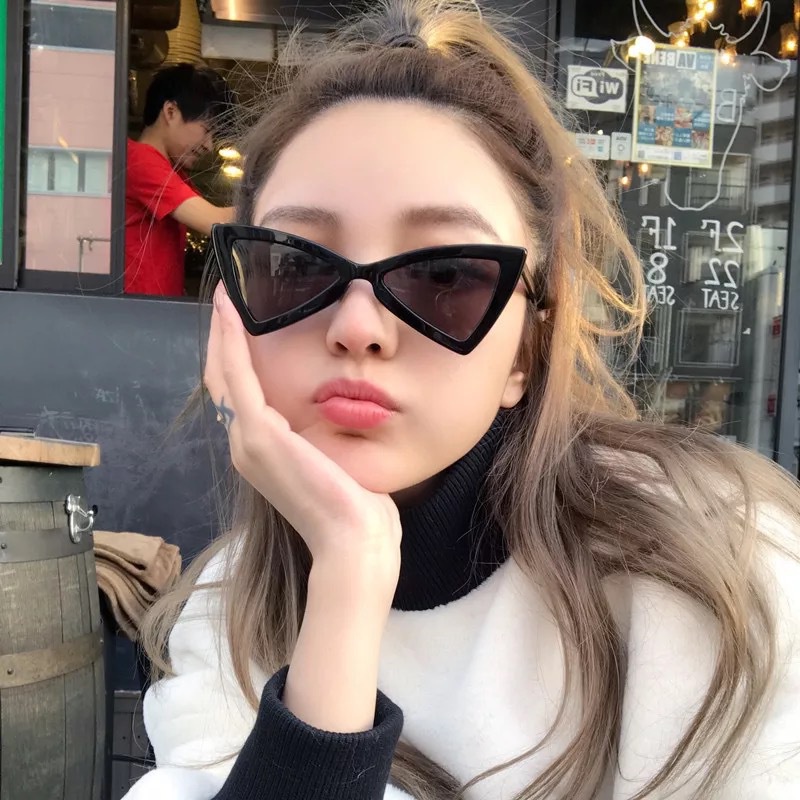 MOGYMOGY K714 Kacamata Fashion Anti Radiasi Bentuk Triangle Sunglasses Hitam Korea Style Unik