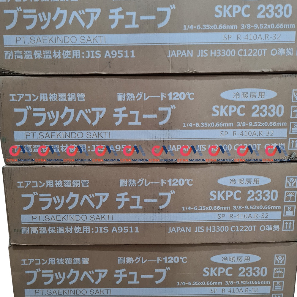 Pipa AC 1/2 3/4 1 pk Saeki Tebal Premium Original Selang R32 R410 R22 Tekanan tinggi Inverter bukan Hoda 1/4 x 3/8