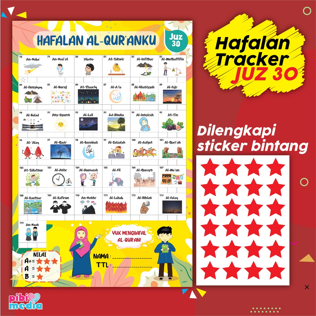 Poster Hafalan Qur'an Juz 30 - Hafalan Tracker Juz 30