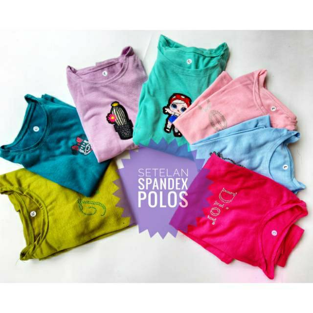 Setelan Legging Spandek Katun Polos S M L XL