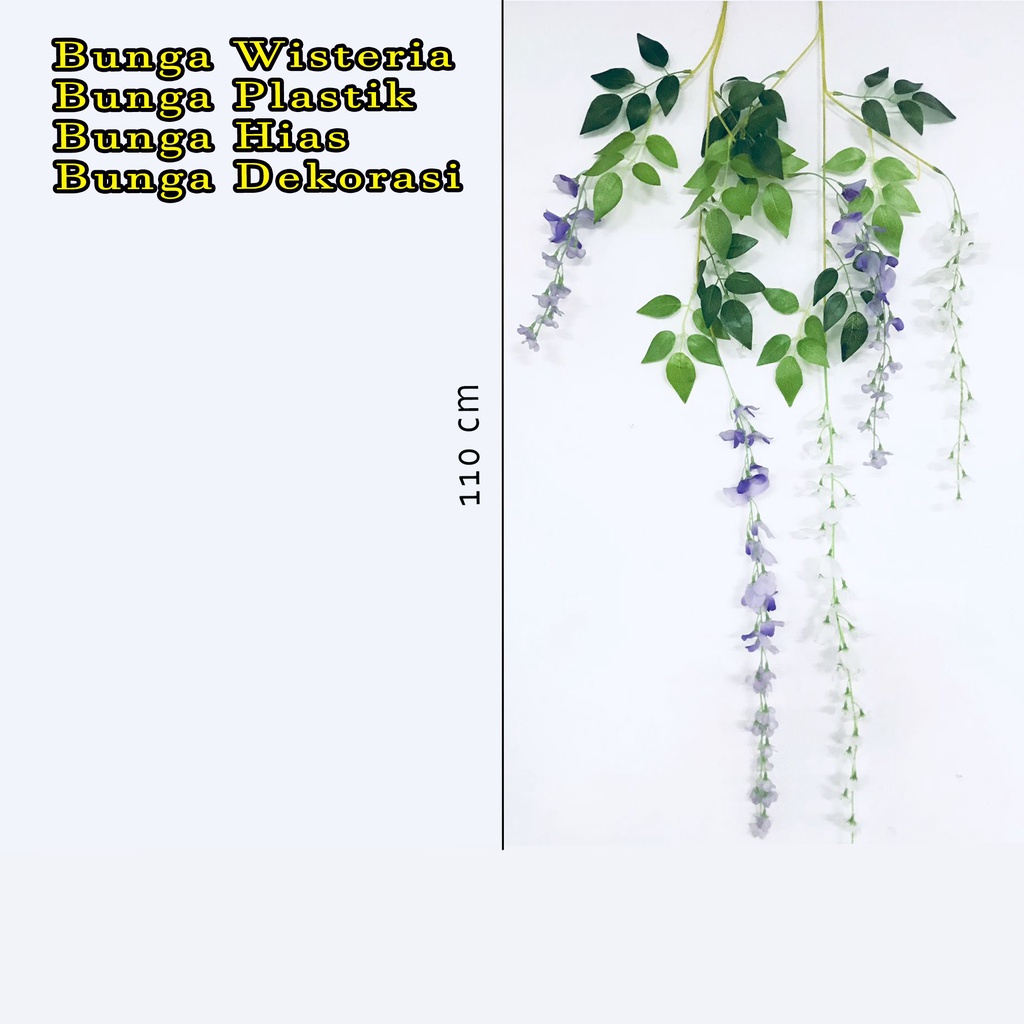 Bunga wisteria plastik / Bunga palsu / Bunga hias / Bunga wisteria dekorasi