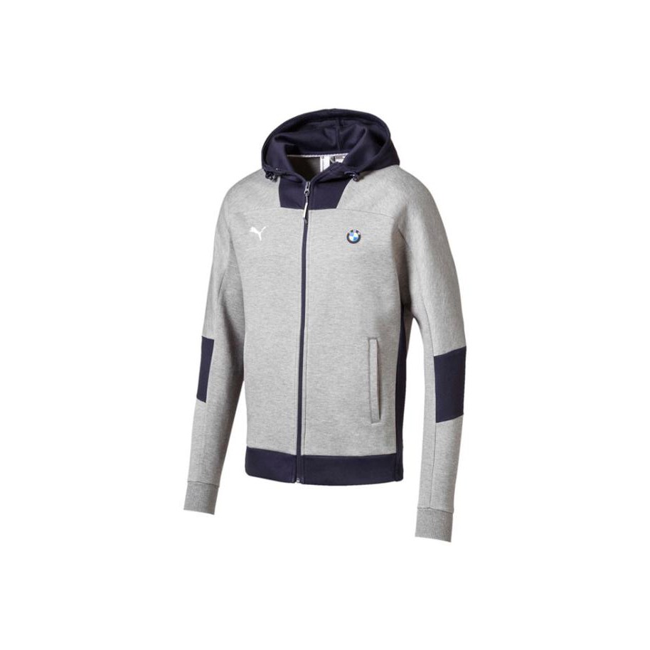 Jaket Hoodie Puma Bmw Ms Hooded Sweat Medium Gray Heather Original .Deevagrosir.Olshop