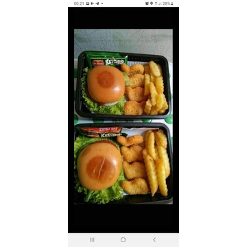 

Paket burger, spageti dan nauget