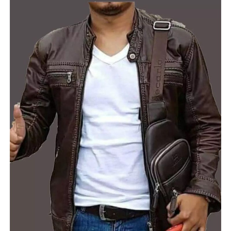 JAKET KULIT SULAM ASLI DOMBA 100% ORIGINAL