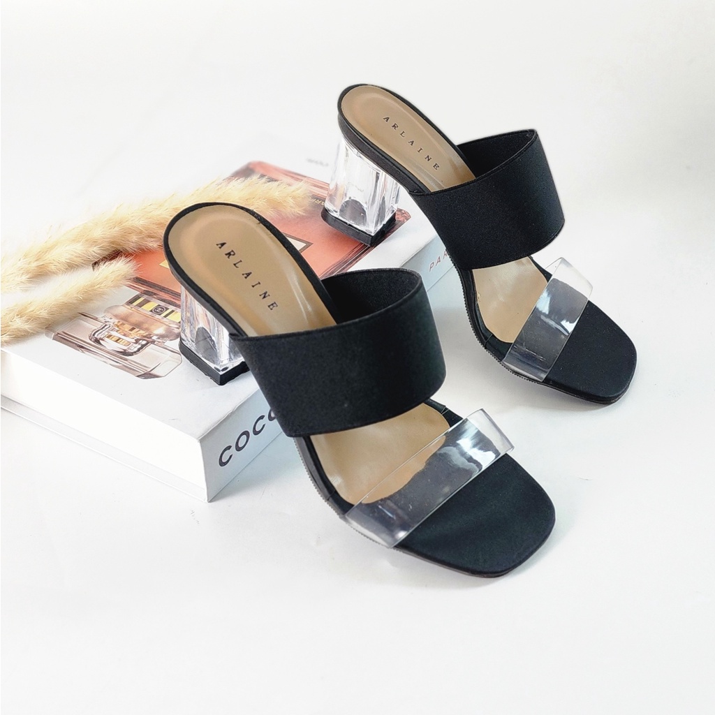 Arlaine - Giani Sandal Heels Wanita/ Heels Kaca / Heels 7cm / Heels Karet Jelly Wanita