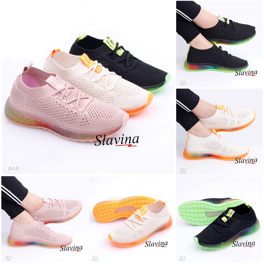 [JUALSEMUA18]Series #D1-8 Slavina Sneaker With 4D Rainbow Outsole And Memory Foam Insole