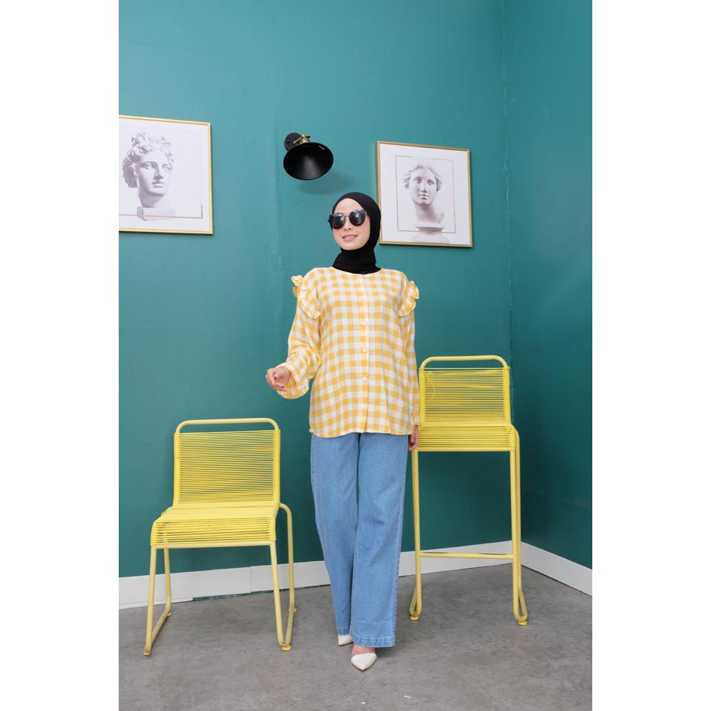 DISKON -  GINGHAM TOP - atasan murah / blouse murah / atasan wanita / blouse wanita