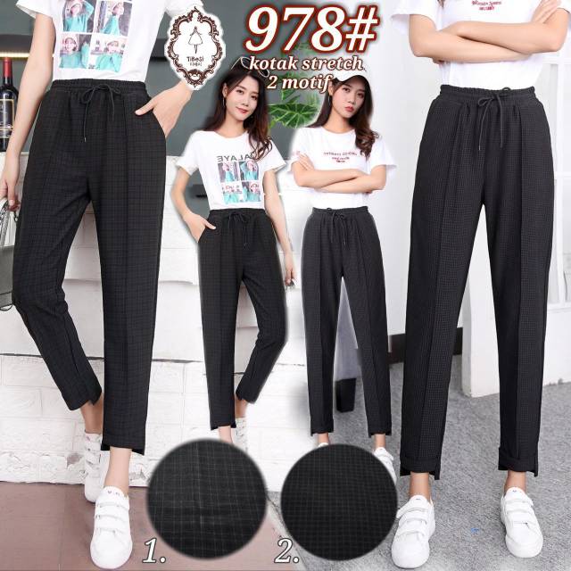(Seri Hitam) Celana ZARA Kotak Import TIBESI seri 978#