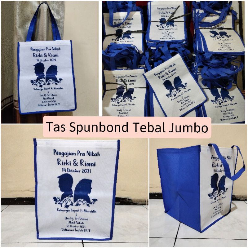 

Tas Spunbond Jumbo Tebal 100gsm (25x35cm) - Tas Souvenir - Tas Spunbond Custom - Tas Hajatan - Tas Hampers - Tas Bingkisan - Sablon Tas - Tas Nasi Kotak - Tas Sembako