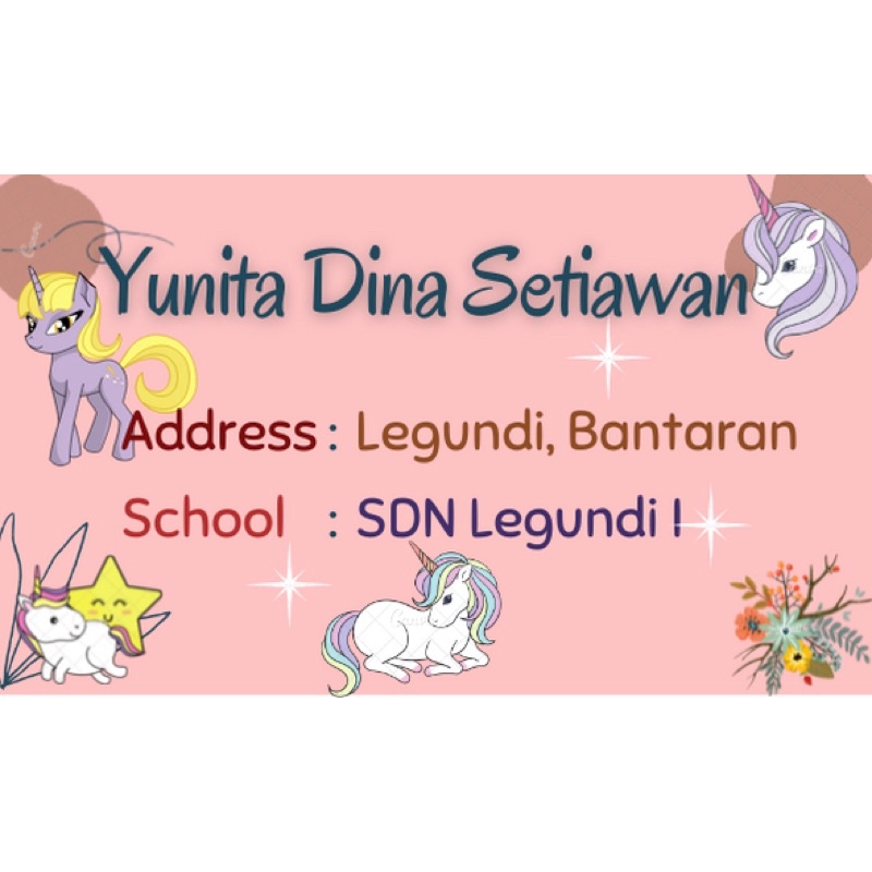 

sticker nama custom unicorn