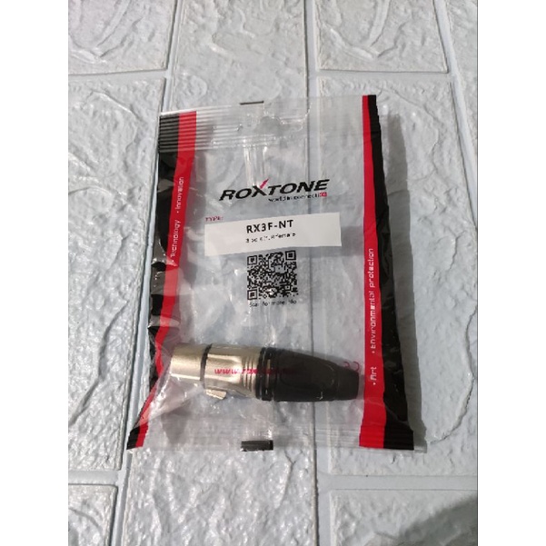 Jack Jeck Canon Female Roxtone RX3F-NT Jack XLR Roxtone Female ORI 3pin Cewek Cover Canon XLR Roxton