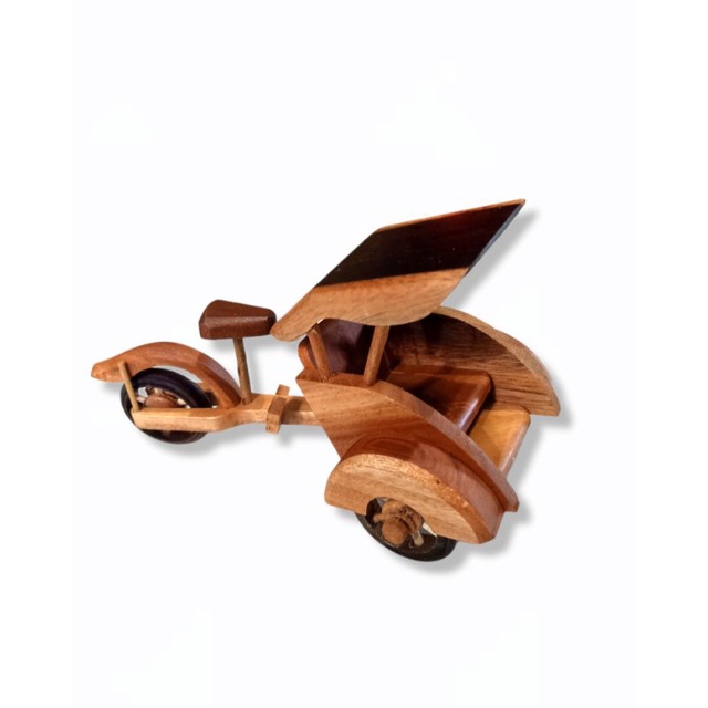 Miniatur Becak Kayu Mainan Anak Hiasan Dinding Miniatur Becak Jogja Mainan Tradisional