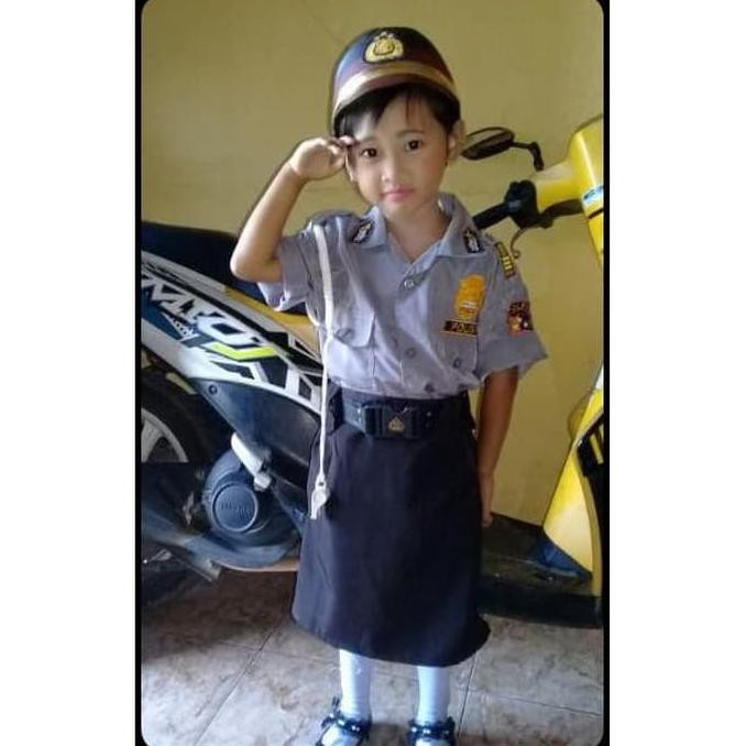Baju Polisi Sabhara anak Cewek - Baju Pocil anak perempuan-Baju polisi - XL