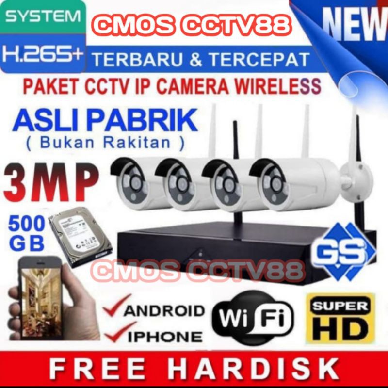 Kamera Cctv Wireless / CCTV TANPA KABEL / CCTV RUMAH / CCTV KANTOR / CCTV TOKO / CCTV 3.0 MP