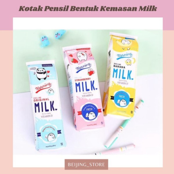 

Unik Kotak Pensil Bentuk Kotak Susu Milk Pencil Case Tempat Pensil Unik Diskon