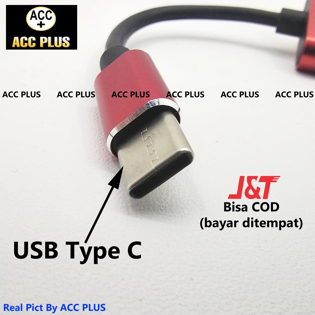 CONVERTER TYPE C 2 IN 1 USB TYPE C TO JACK 3.5 MM SAMBUNGAN KONVERTER AUDIO HEADPHONE MUSIK - ACC PLUS