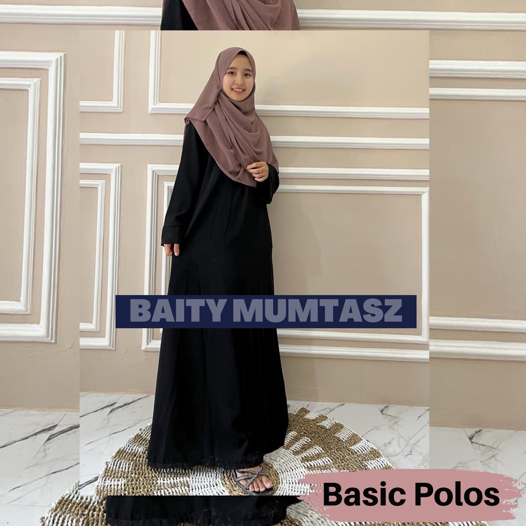 Baity Mumtasz - Abaya Basic Polos Hitam by Ghifara - Abaya Arab Saudi Turkey Turki Bahan Jetblack Pr