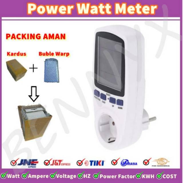 Digital power meter volt watt ampere kwh tagihan pln biaya
